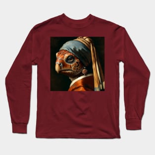 Wildlife Conservation - Pearl Earring Loggerhead Sea Turtle Meme Long Sleeve T-Shirt